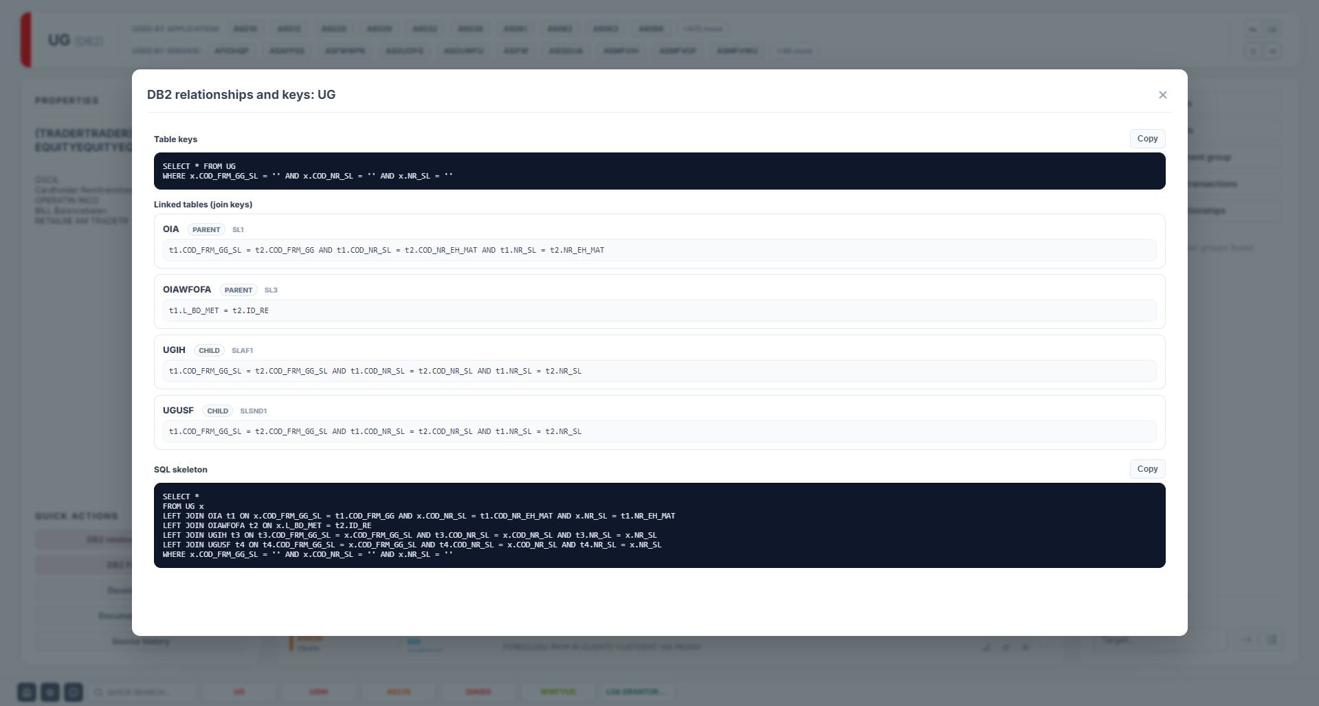 Database keys and relationships