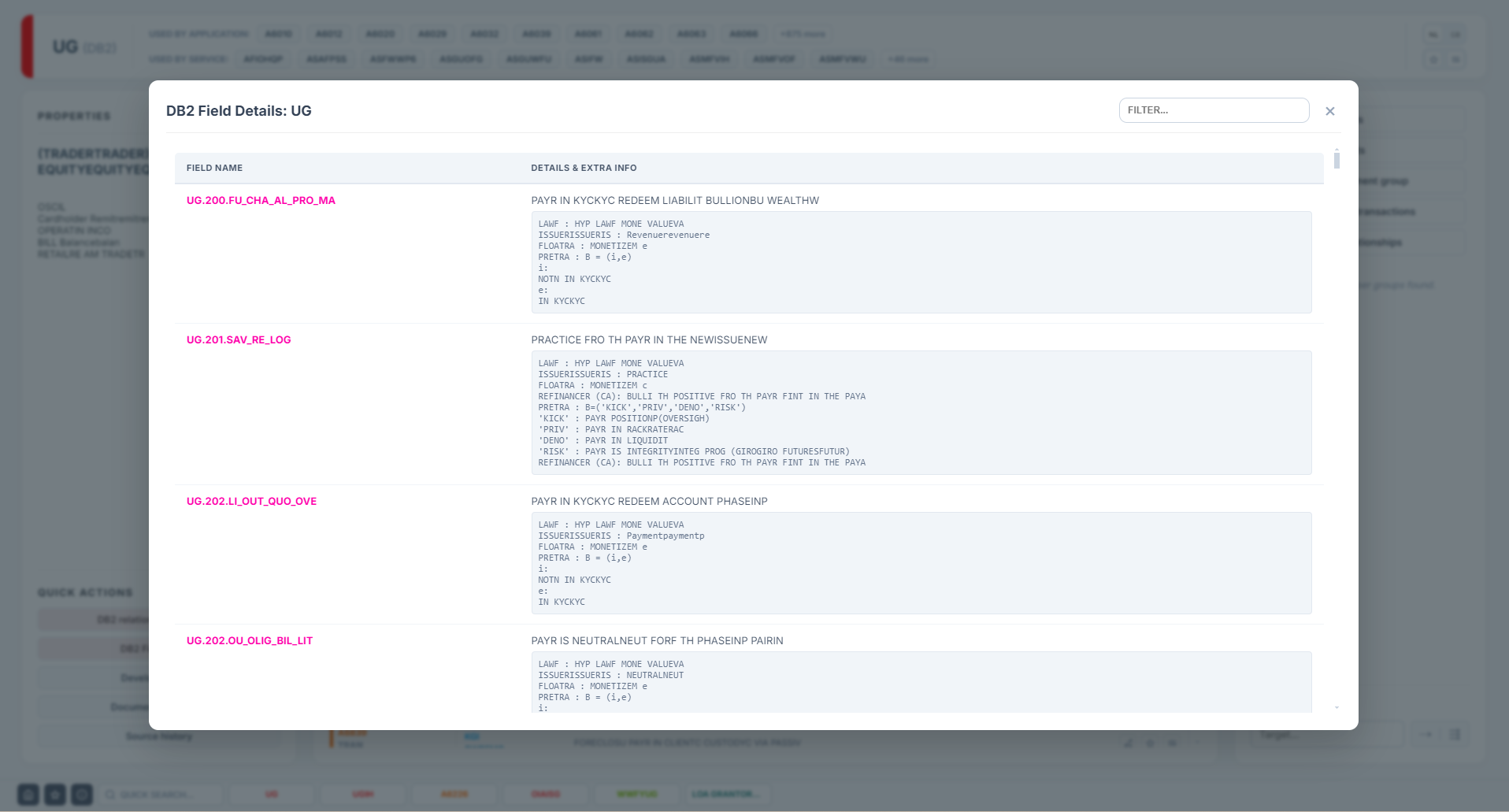 Database field metadata