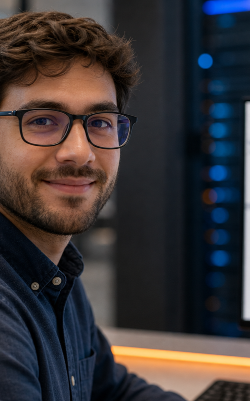 Mainframe developer closeup